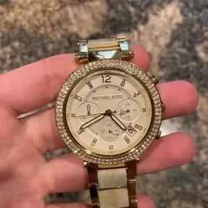Michael Kors Gold Watch with Crystal Bezel w/ Original Box s-l400.jpg main image 2